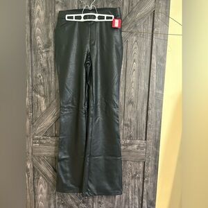 SPANX Black Faux Leather Bootcut women’s pants. Size L